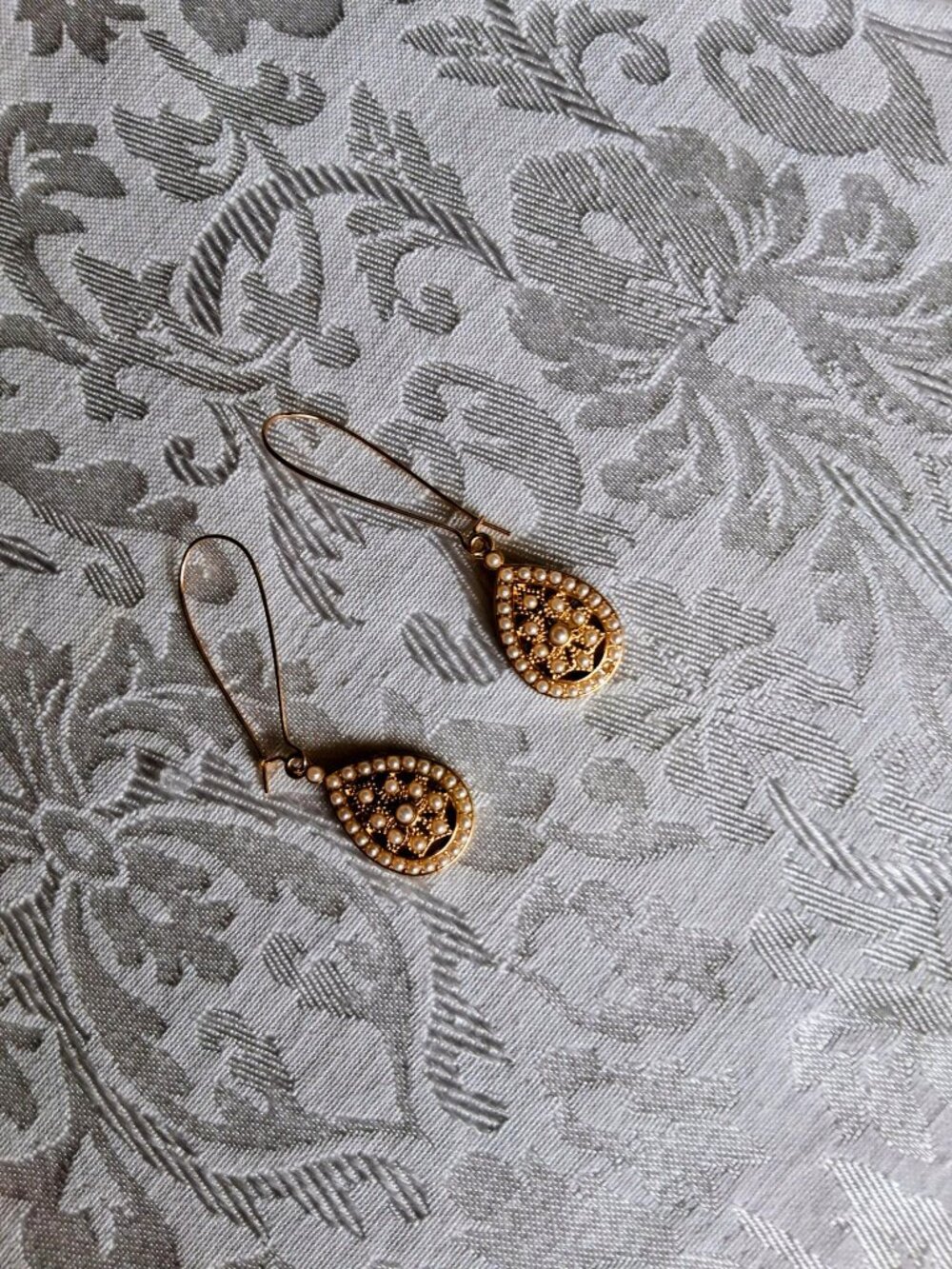 New Boho Yellow Gold and Pearl Earrings